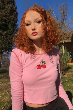 Cherry Crop Top - Y2K Summer, 90s Fashion, Grunge, Retro, Pastel Goth, Y2K Party Outfit