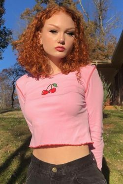 Cherry Crop Top - Y2K Summer, 90s Fashion, Grunge, Retro, Pastel Goth, Y2K Party Outfit