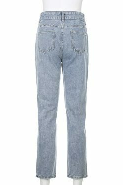 Cherry High Waisted Jeans - Y2K Summer, 90s Grunge, Retro Style, Y2K Club & Party Outfits