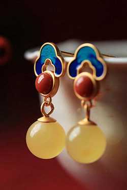 Chic Yellow Sterling Silver Amber Stud Earrings - Y2K Grunge, 90s Fashion, Retro Style