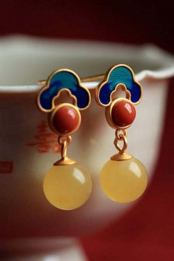 Chic Yellow Sterling Silver Amber Stud Earrings - Y2K Grunge, 90s Fashion, Retro Style