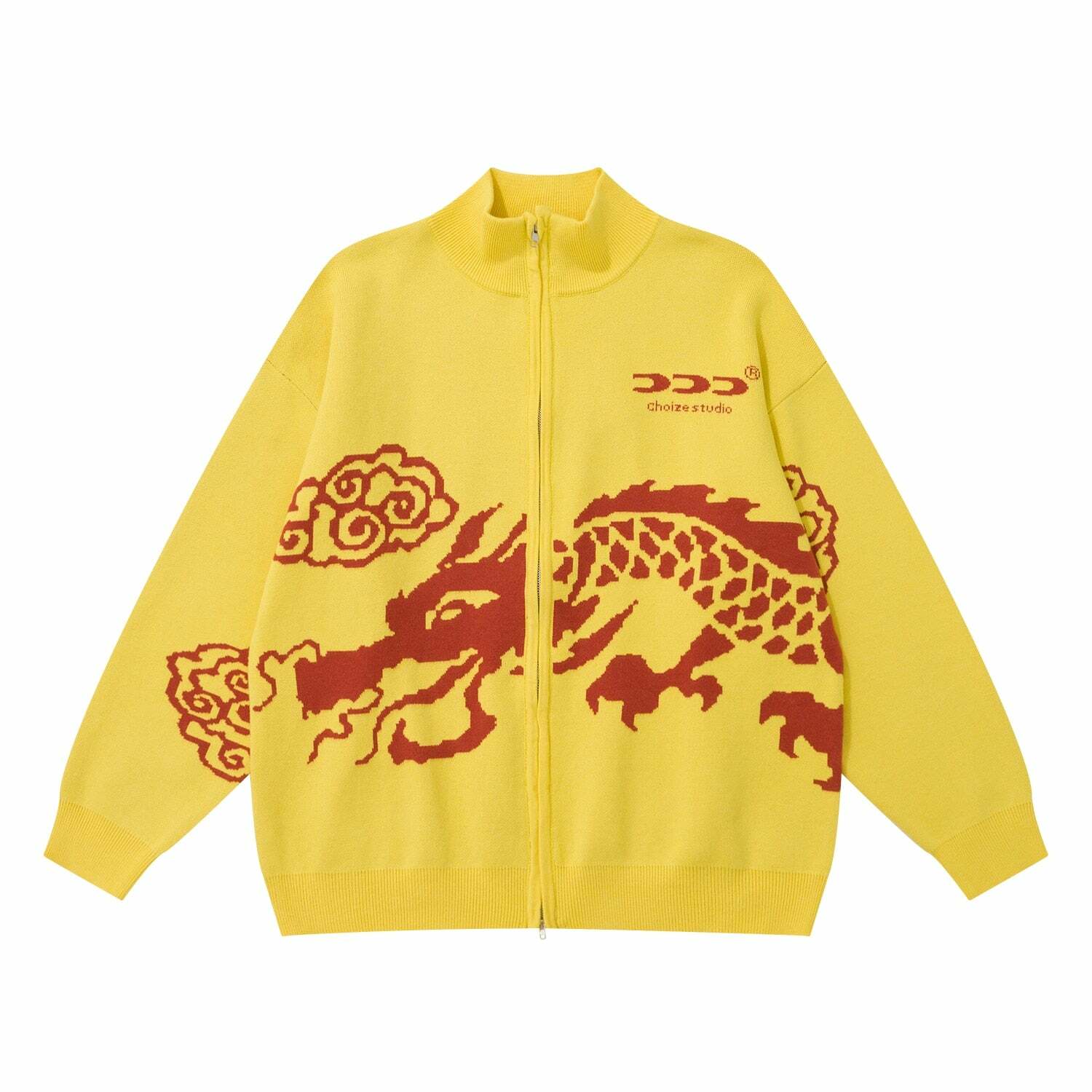 Choize Dragon Paneled Jacket - Y2K Summer Grunge, 90s Retro, Gothic Y2K, Y2K Club Outfits