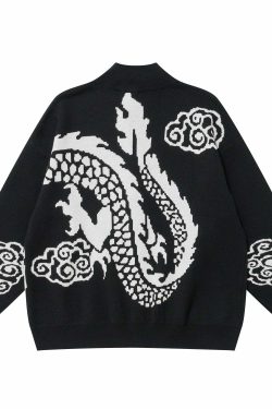 Choize Dragon Paneled Jacket - Y2K Summer Grunge, 90s Retro, Gothic Y2K, Y2K Club Outfits