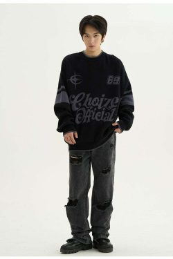 CHOIZE Starry Sixty-Nine Sweater - Y2K Summer, 90s Grunge, Retro Style, Pastel Goth, Y