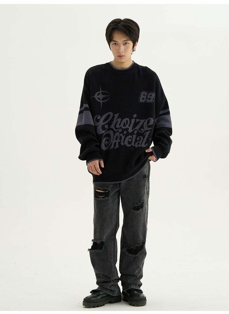 CHOIZE Starry Sixty-Nine Sweater - Y2K Summer, 90s Grunge, Retro Style, Pastel Goth, Y