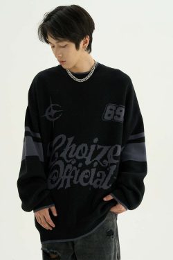 CHOIZE Starry Sixty-Nine Sweater - Y2K Summer, 90s Grunge, Retro Style, Pastel Goth, Y