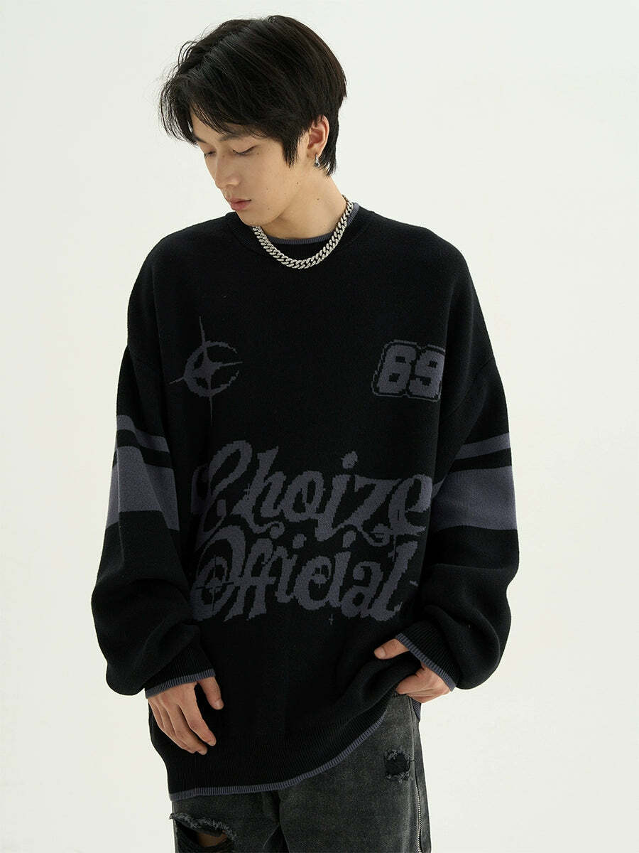 CHOIZE Starry Sixty-Nine Sweater - Y2K Summer, 90s Grunge, Retro Style, Pastel Goth, Y