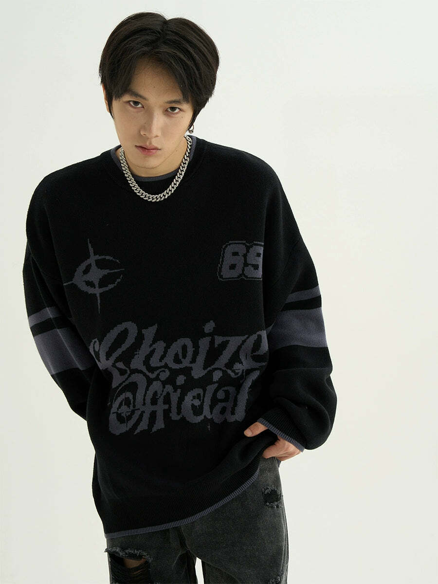 CHOIZE Starry Sixty-Nine Sweater - Y2K Summer, 90s Grunge, Retro Style, Pastel Goth, Y
