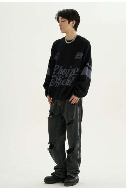 CHOIZE Starry Sixty-Nine Sweater - Y2K Summer, 90s Grunge, Retro Style, Pastel Goth, Y