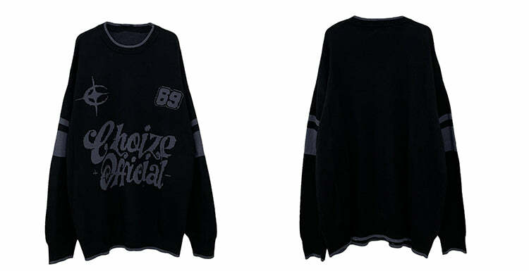 CHOIZE Starry Sixty-Nine Sweater - Y2K Summer, 90s Grunge, Retro Style, Pastel Goth, Y