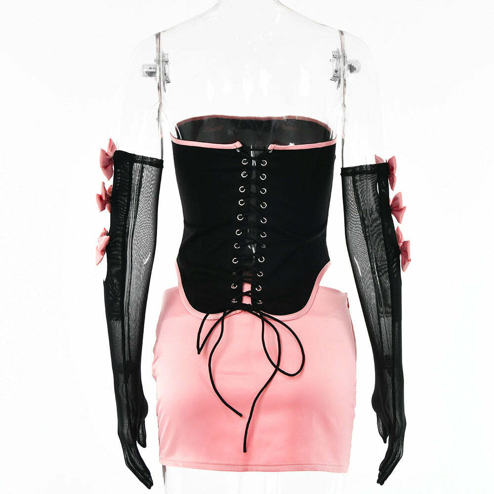 Christy Corset Set - Y2K Summer Grunge Outfit, 90s Fashion, Retro Style, Y2K Party & Club Look