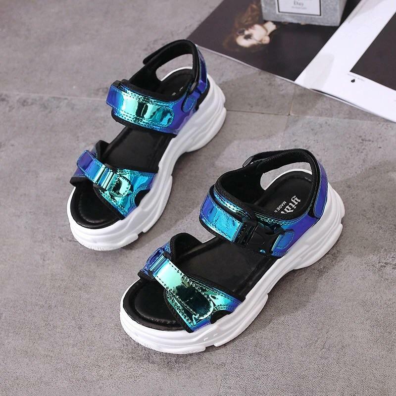 ?Chunky Holographic Sandals? - Perfect for Y2K Summer, 90s Fashion, Grunge, and Retro Party Outfits