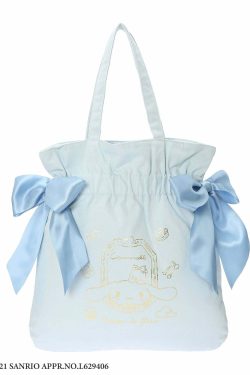 Cinnamoroll x Maison de FLEUR Y2K Ribbon Tote Bag - Gingham Inner, Retro 90s Grunge Fashion