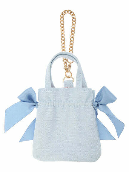 Cinnamoroll x Maison de FLEUR Y2K Ribbon Tote Bag - Gingham Inner, Retro 90s Grunge Fashion