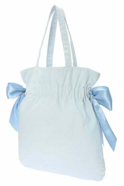 Cinnamoroll x Maison de FLEUR Y2K Ribbon Tote Bag - Gingham Inner, Retro 90s Grunge Fashion