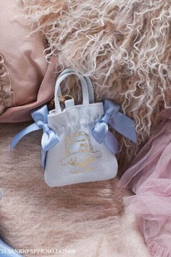 Cinnamoroll x Maison de FLEUR Y2K Ribbon Tote Bag - Gingham Inner, Retro 90s Grunge Fashion