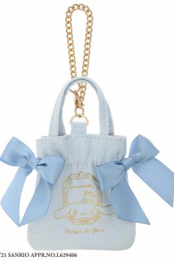 Cinnamoroll x Maison de FLEUR Y2K Ribbon Tote Bag - Gingham Inner, Retro 90s Grunge Fashion