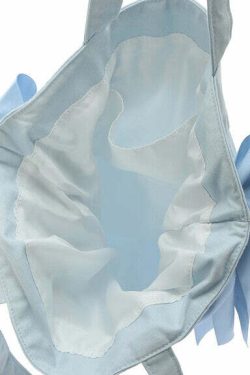 Cinnamoroll x Maison de FLEUR Y2K Ribbon Tote Bag - Gingham Inner, Retro 90s Grunge Fashion