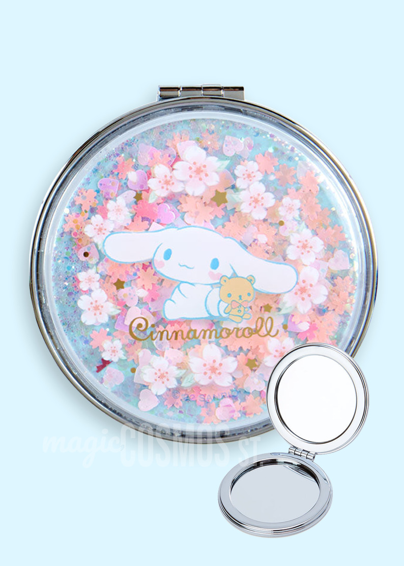 Cinnamoroll x Sakura Magnifying Pocket Mirror - Y2K & 90s Fashion Accessory, Retro Style