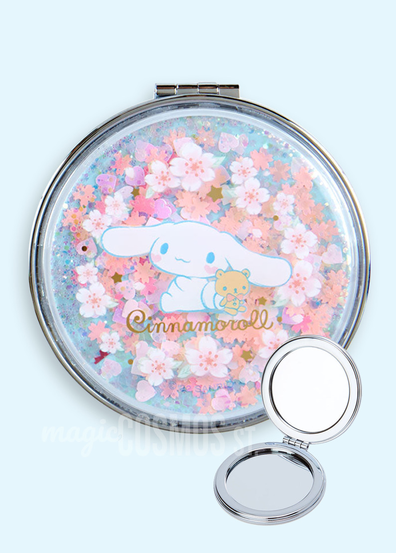 Cinnamoroll x Sakura Magnifying Pocket Mirror - Y2K & 90s Fashion Accessory, Retro Style