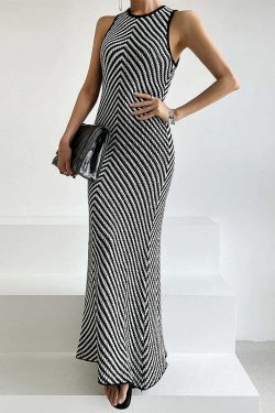 Cirilla Knit Maxi Dress - Y2K Summer Grunge Outfit, 90s Fashion, Retro Style, Pastel Goth