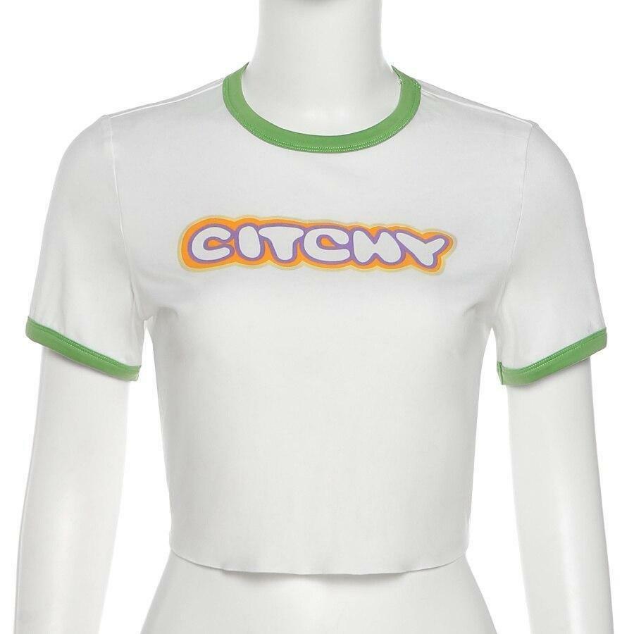 Citchy' Y2K Crop Top - 90s Grunge, Retro Summer, Pastel Goth, Y2K Party & Club Out