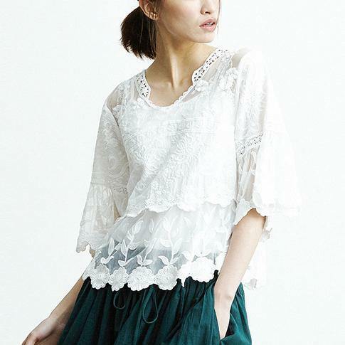 Classy Y2K White V-Neck Cotton Tunic Top - Perfect for Summer, 90s Fashion, and Grunge Outfits