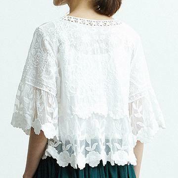 Classy Y2K White V-Neck Cotton Tunic Top - Perfect for Summer, 90s Fashion, and Grunge Outfits