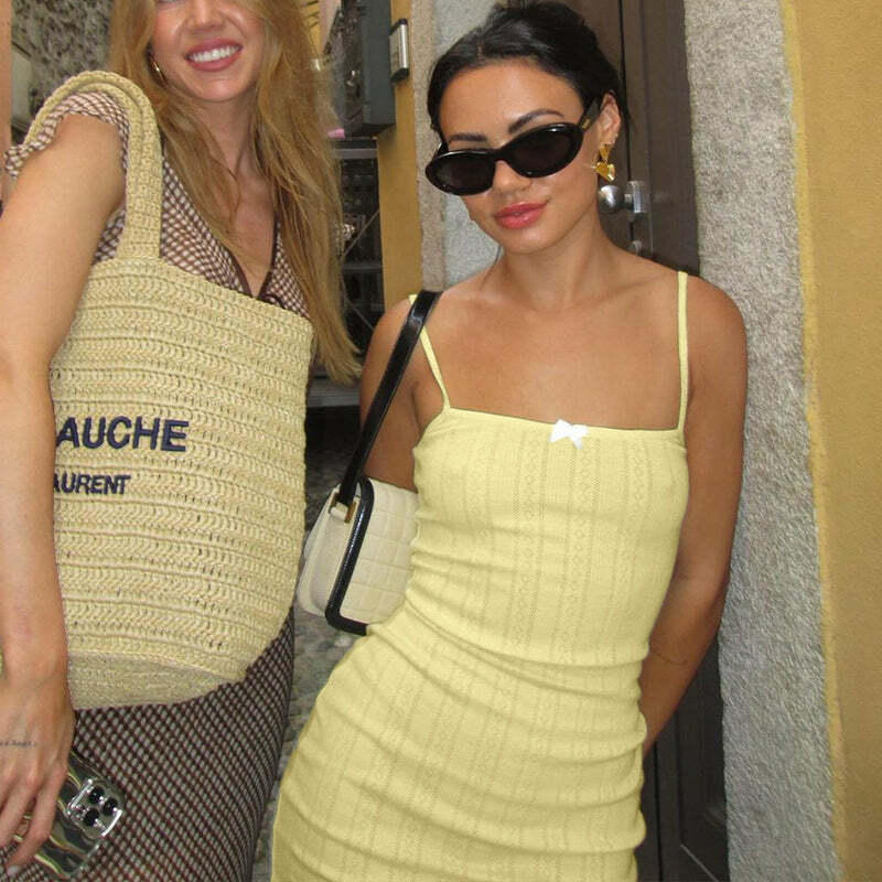 Cleo Slim Knitted Mini Dress - Y2K Summer, 90s Grunge, Retro Party, Pastel Goth, Y2K Club