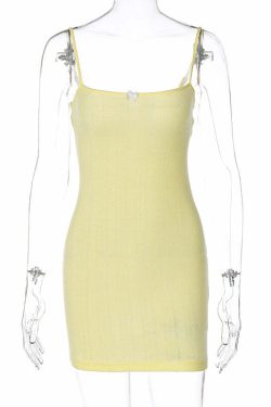 Cleo Slim Knitted Mini Dress - Y2K Summer, 90s Grunge, Retro Party, Pastel Goth, Y2K Club