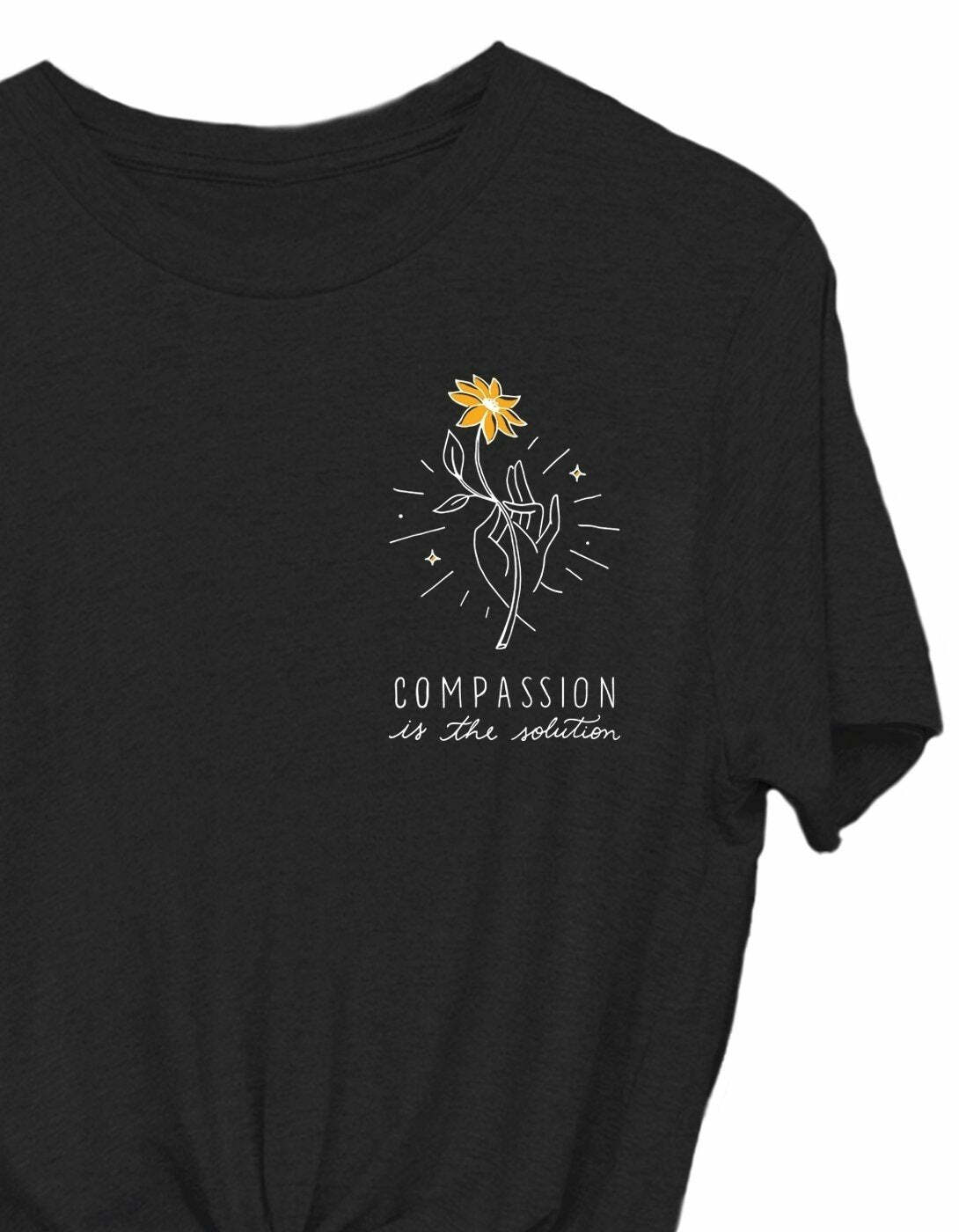Compassion Is The Solution' T-Shirt - Y2K Summer, 90s Grunge, Retro, Pastel Goth, Hip Hop Fashion