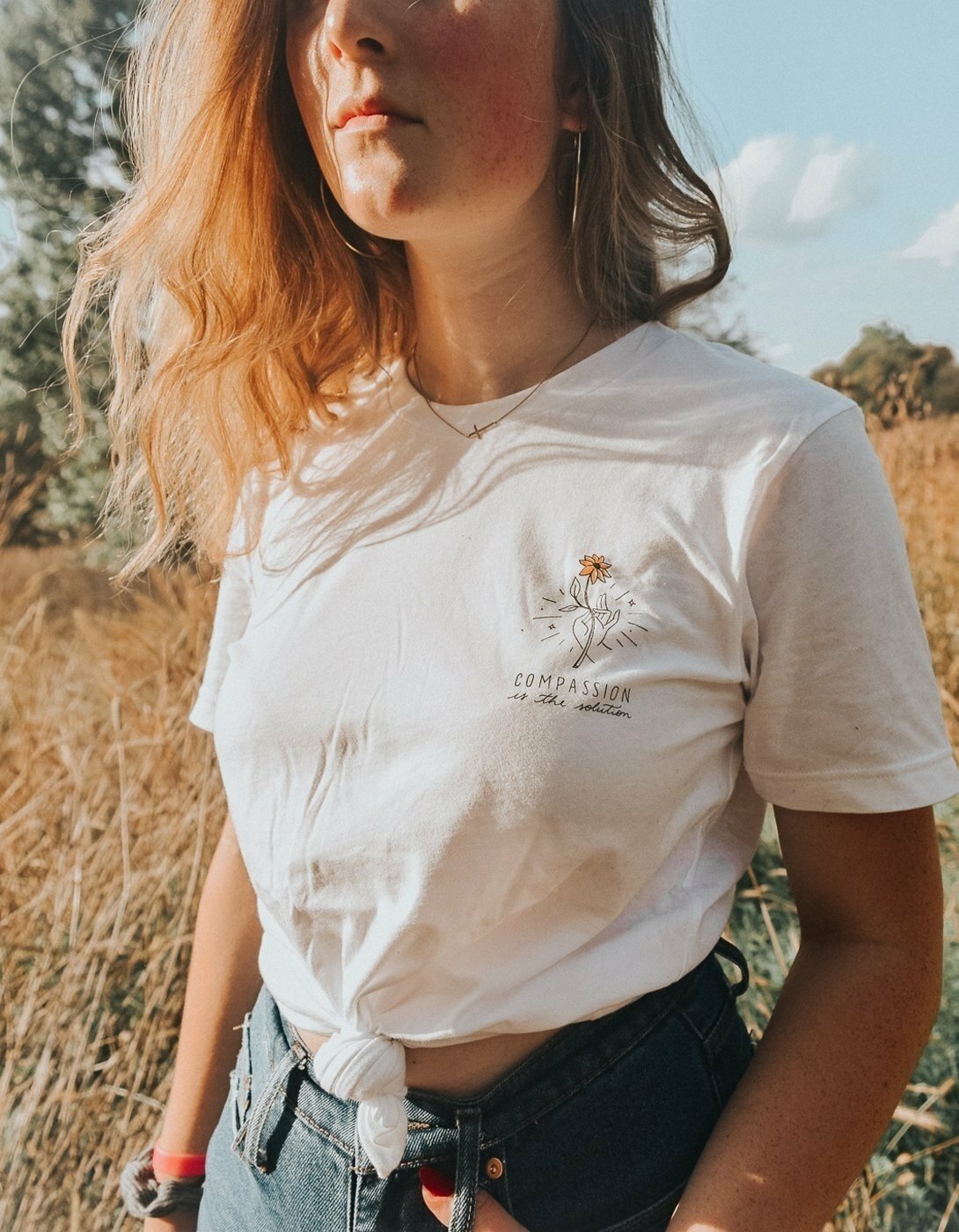 Compassion Is The Solution' T-Shirt - Y2K Summer, 90s Grunge, Retro, Pastel Goth, Hip Hop Fashion