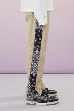 CONKLAB Bandana Split Pants - Y2K Summer Grunge, 90s Retro, Gothic Y2K, Y2K Club Out
