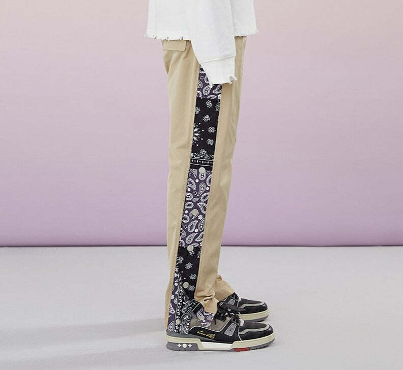 CONKLAB Bandana Split Pants - Y2K Summer Grunge, 90s Retro, Gothic Y2K, Y2K Club Out