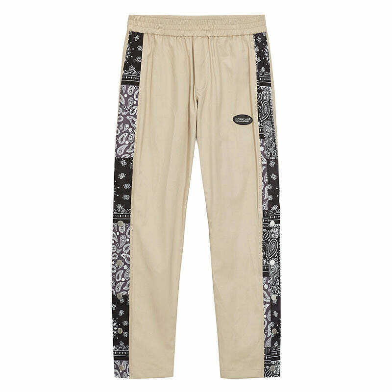 CONKLAB Bandana Split Pants - Y2K Summer Grunge, 90s Retro, Gothic Y2K, Y2K Club Out