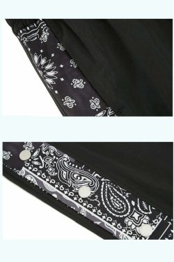 CONKLAB Bandana Split Pants - Y2K Summer Grunge, 90s Retro, Gothic Y2K, Y2K Club Out