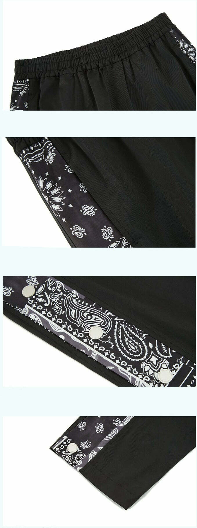 CONKLAB Bandana Split Pants - Y2K Summer Grunge, 90s Retro, Gothic Y2K, Y2K Club Out