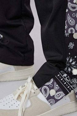 CONKLAB Bandana Split Pants - Y2K Summer Grunge, 90s Retro, Gothic Y2K, Y2K Club Out