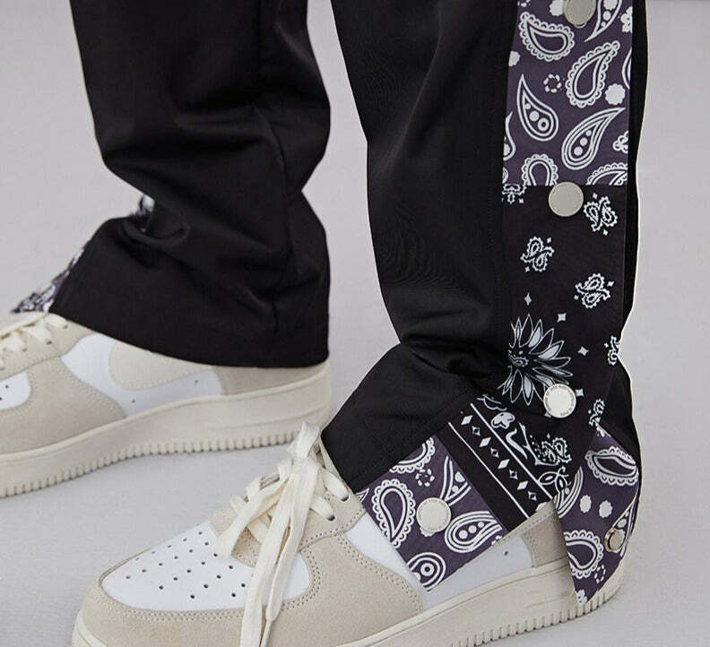 CONKLAB Bandana Split Pants - Y2K Summer Grunge, 90s Retro, Gothic Y2K, Y2K Club Out