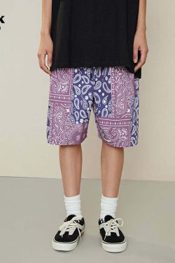 CONKLAB Y2K Bandana Shorts - 90s Grunge Summer Outfit, Retro Hip Hop Fashion, Y2K Club Style