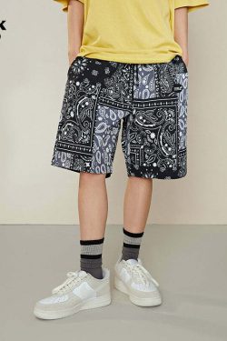 CONKLAB Y2K Bandana Shorts - 90s Grunge Summer Outfit, Retro Hip Hop Fashion, Y2K Club Style