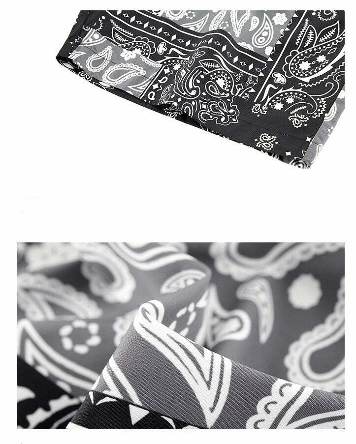 CONKLAB Y2K Bandana Shorts - 90s Grunge Summer Outfit, Retro Hip Hop Fashion, Y2K Club Style