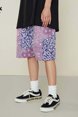 CONKLAB Y2K Bandana Shorts - 90s Grunge Summer Outfit, Retro Hip Hop Fashion, Y2K Club Style