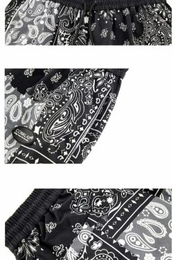 CONKLAB Y2K Bandana Shorts - 90s Grunge Summer Outfit, Retro Hip Hop Fashion, Y2K Club Style