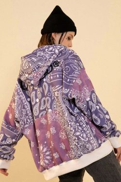CONKLAB Y2K Bandana Zip Up Jacket - 90s Grunge, Retro Summer, Y2K Party & Club Outfits