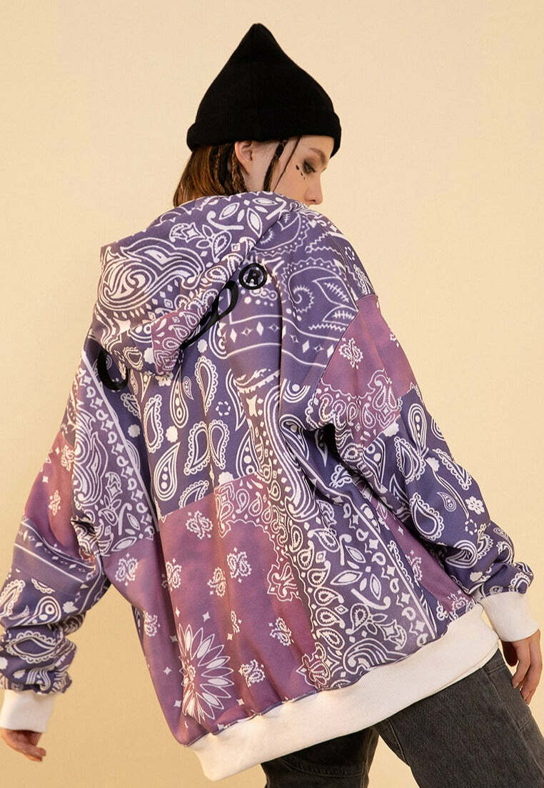 CONKLAB Y2K Bandana Zip Up Jacket - 90s Grunge, Retro Summer, Y2K Party & Club Outfits