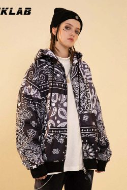 CONKLAB Y2K Bandana Zip Up Jacket - 90s Grunge, Retro Summer, Y2K Party & Club Outfits