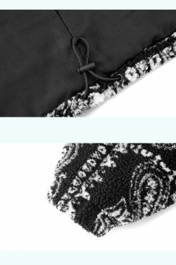 CONKLAB Y2K Grunge Bandana Fleece Jacket - Retro 90s Fashion, Summer Outfits, and Clubwear