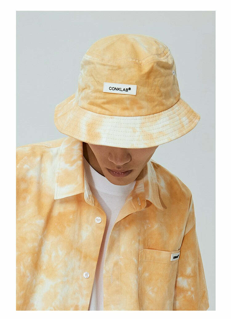 CONKLAB Y2K Grunge Bucket Hat - 90s Retro Summer Fashion, Pastel Goth, Hip Hop Style