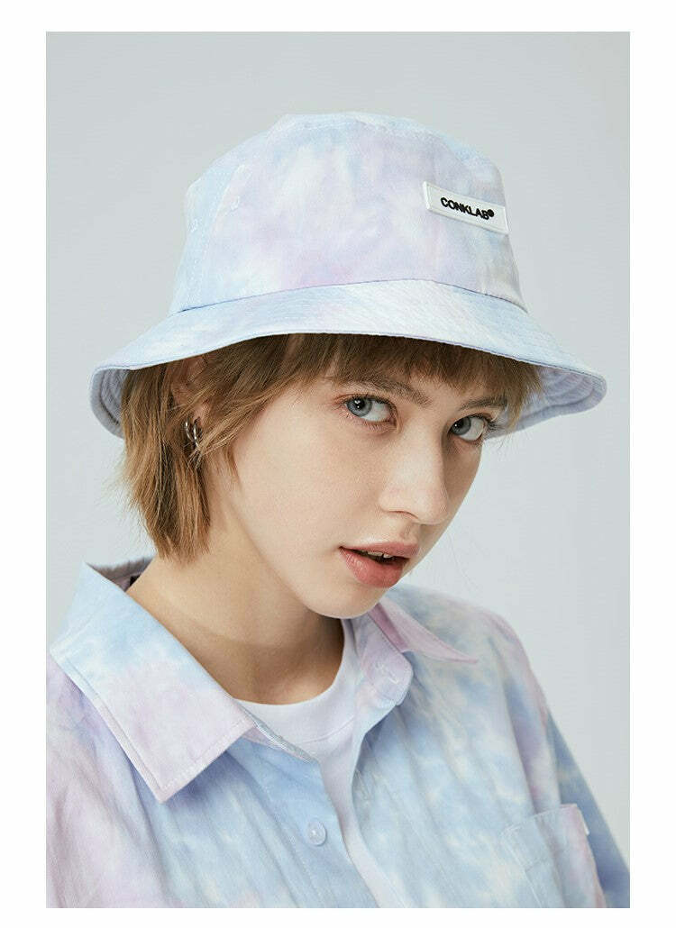 CONKLAB Y2K Grunge Bucket Hat - 90s Retro Summer Fashion, Pastel Goth, Hip Hop Style